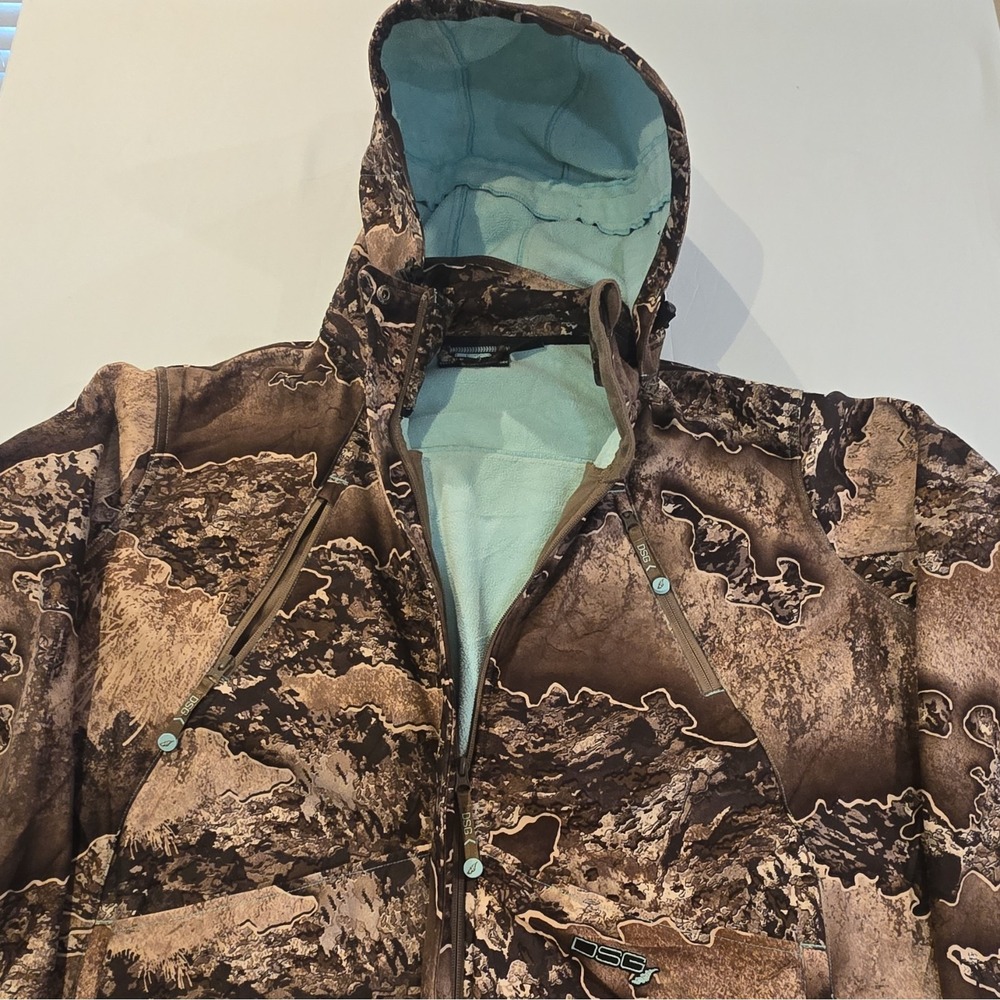 DSG Women's 4X Big & Tall Camo Hooded‎ Full Zip Hunting Jacket realtree excape